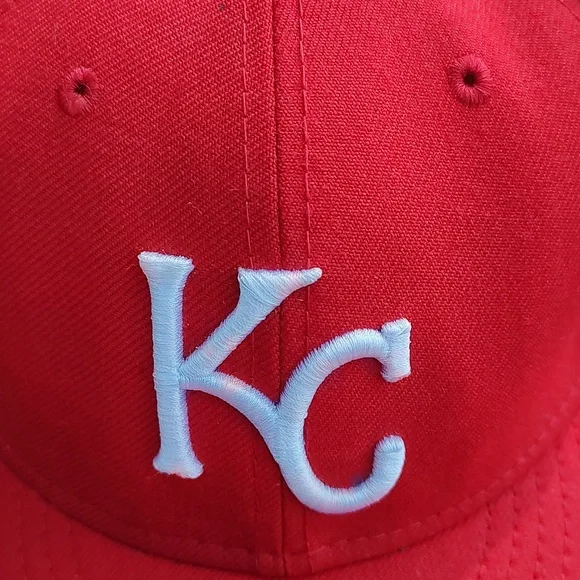 MLB New Era 59Fifty Kansas City Royals Flat Bill Fitted Baseball Cap Hat 7 3/8